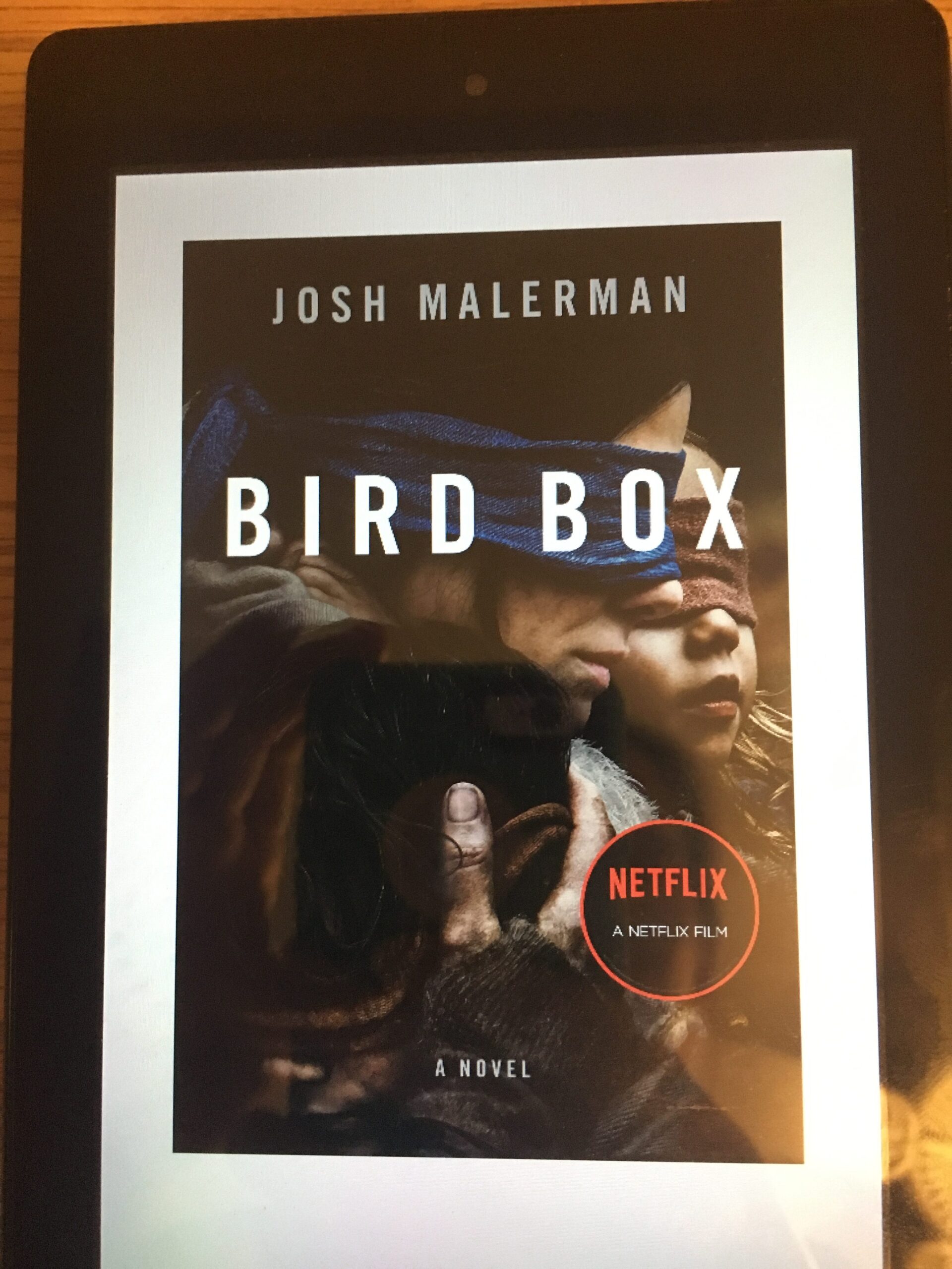 Bird Box by Josh Malerman book cover on an ereader screen