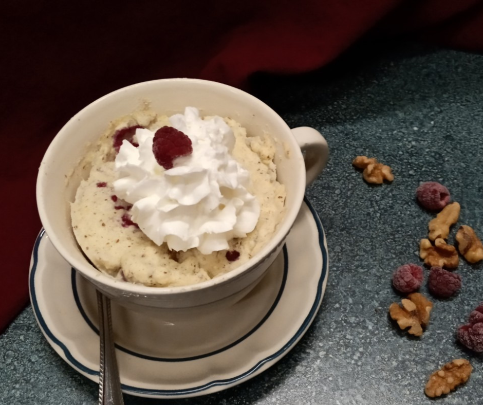 Raspberry Walnut Muffin in a Mug