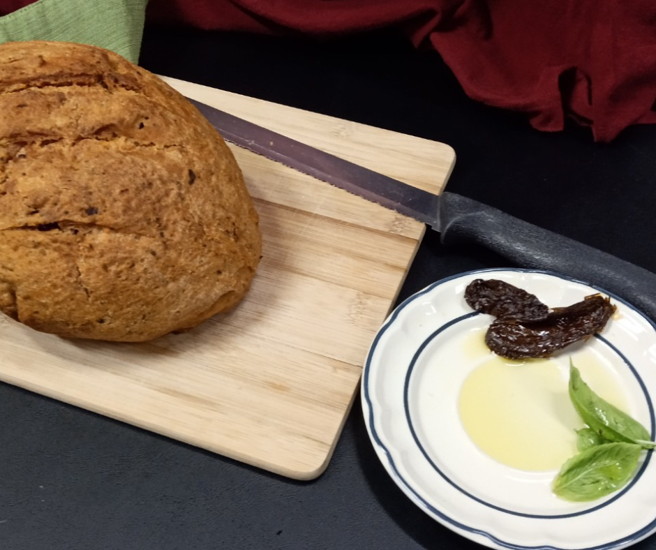 Sundried tomato and pesto sourdough bread