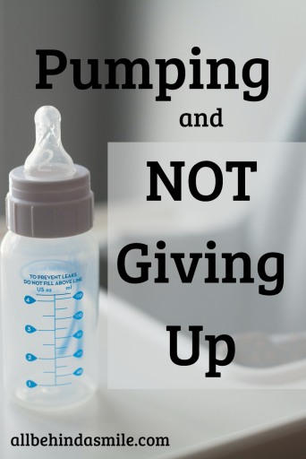 Pumping and Not Giving Up over image of an empty baby bottle