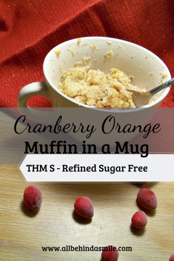 Cranberry orange muffin in a mug