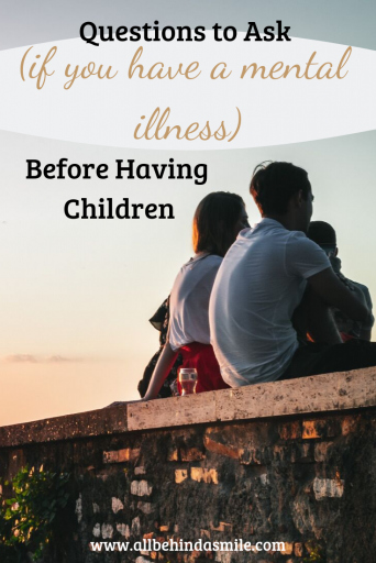 Questions to ask (if you have a mental illness) before having children over image of a couple talking